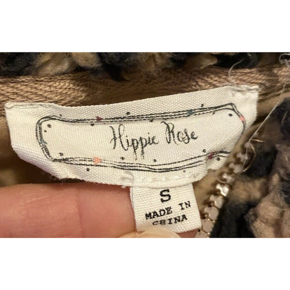 HIppie Rose Teddy Bear Sweater Womens Size Small Animal Print Pullover Fleece - Picture 5 of 11